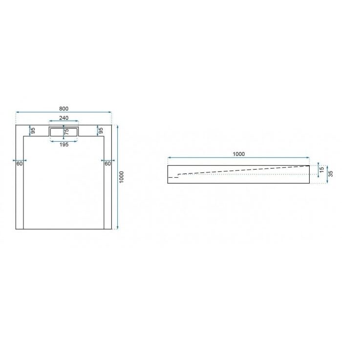 піддон Rea Grand 80x100 прямокутний black (REA-K4593)
