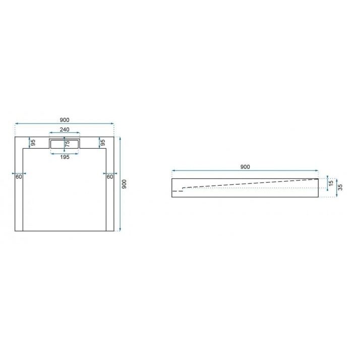 піддон Rea Grand 90x90 квадрат black (REA-K4595)