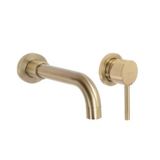 змішувач для раковини прихованого монтажу Rea Lungo Long gold brush + box (REA-B4109)