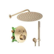 душова система з термостатом прихованого монтажу Rea Lungo-Miler gold brush (REA-P6716)