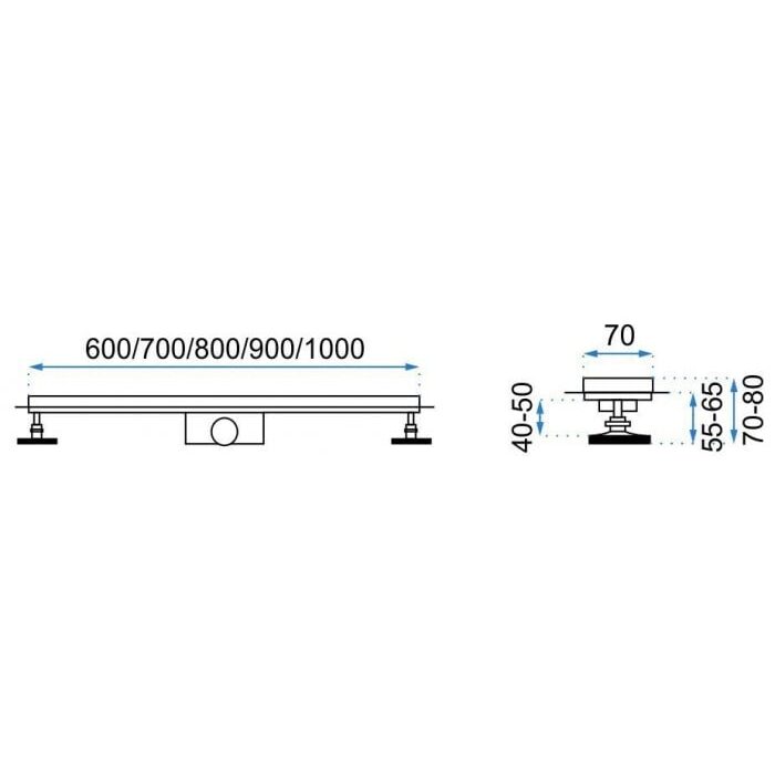 трап Rea Line2 N chrome 1000 мм (REA-G0403)