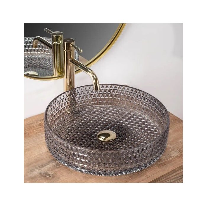 умивальник Rea Cristal 40x40 grey (REA-U0277)