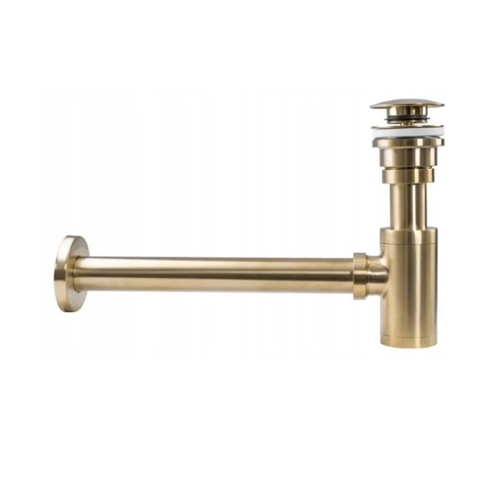 сифон для умивальника Rea, із пробкою click-clack, brushed gold (REA-A8586)