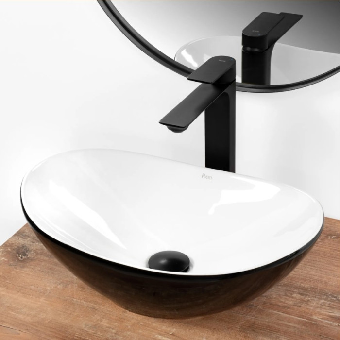 умивальник Rea Royal 48x30,5 mini black/white (REA-U0538)