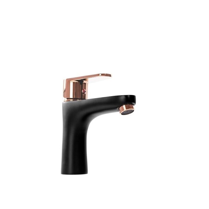 змішувач для умивальника Rea Mild rose gold/black, низький (REA-B4807)