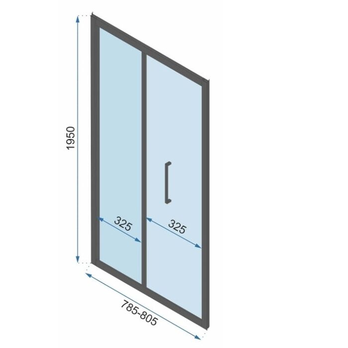 душові двері Rea Rapid Fold 80x195 безпечне скло, gold (REA-K4128)