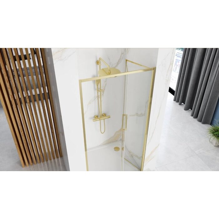 душові двері Rea Rapid Fold 90x195 безпечне скло, gold (REA-K4129)