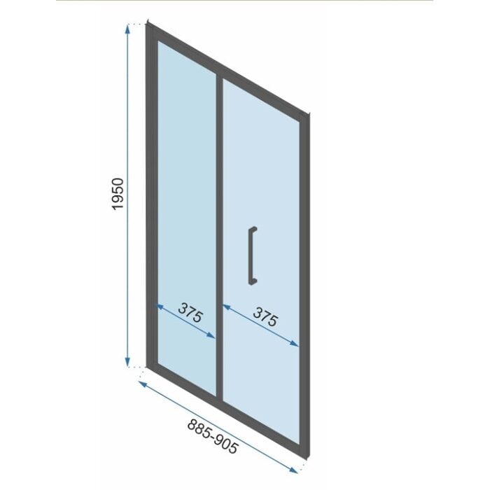 душові двері Rea Rapid Fold 90x195 безпечне скло, gold (REA-K4129)
