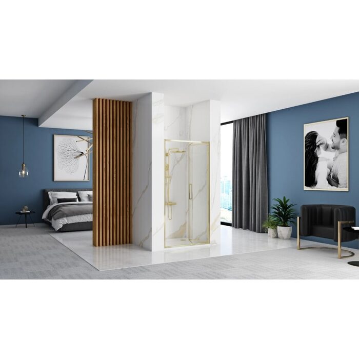 душові двері Rea Rapid Fold 100x195 безпечне скло, gold (REA-K4130)