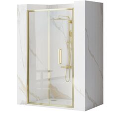 душові двері Rea Rapid Fold 100x195 безпечне скло, gold (REA-K4130)