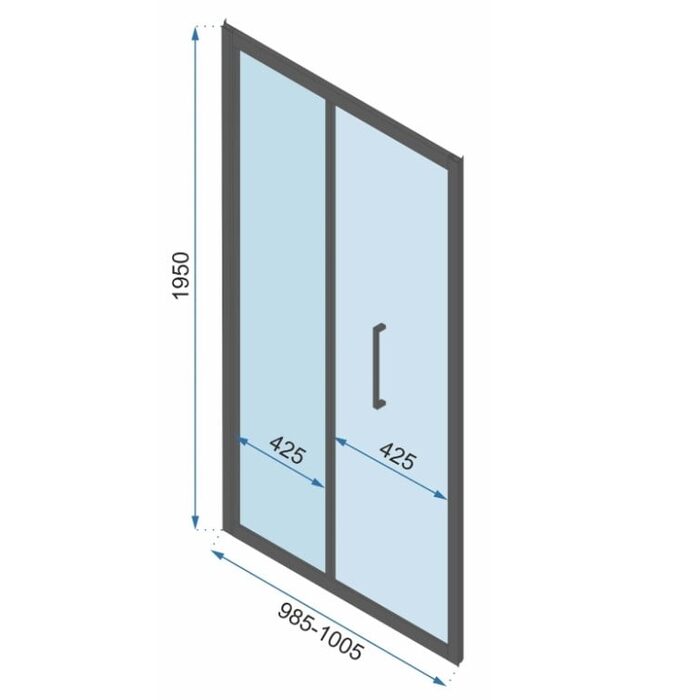 душові двері Rea Rapid Fold 100x195 безпечне скло, gold (REA-K4130)