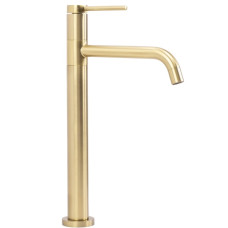 змішувач для умивальника Rea Lugano gold brushed, високий (REA-B4420)