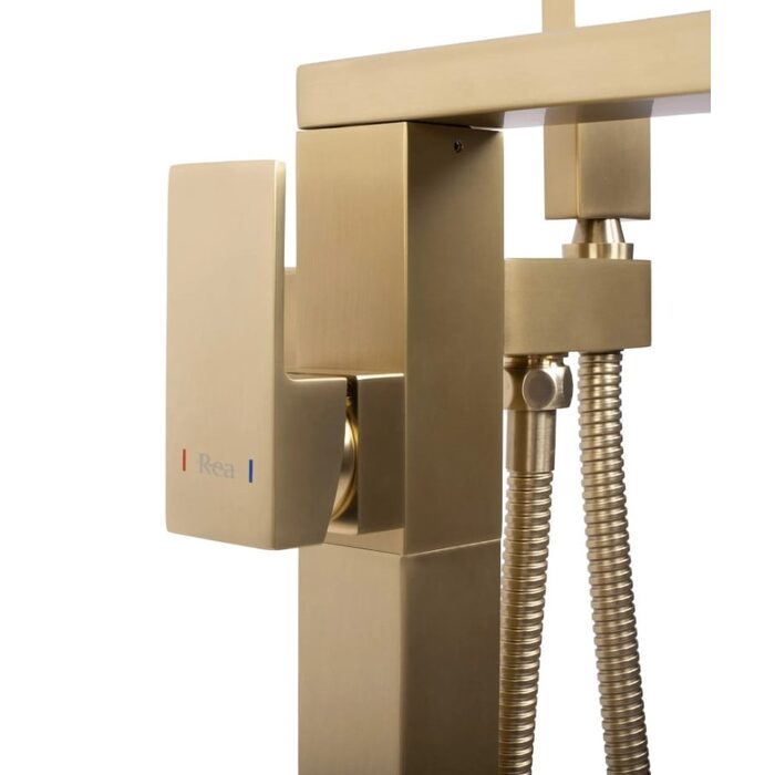 змішувач для ванни Rea Tery окремостоящий, gold brush (REA-B5307)