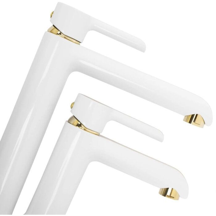 змішувач для умивальника Rea Melia високий, white-gold (REA-B2709)