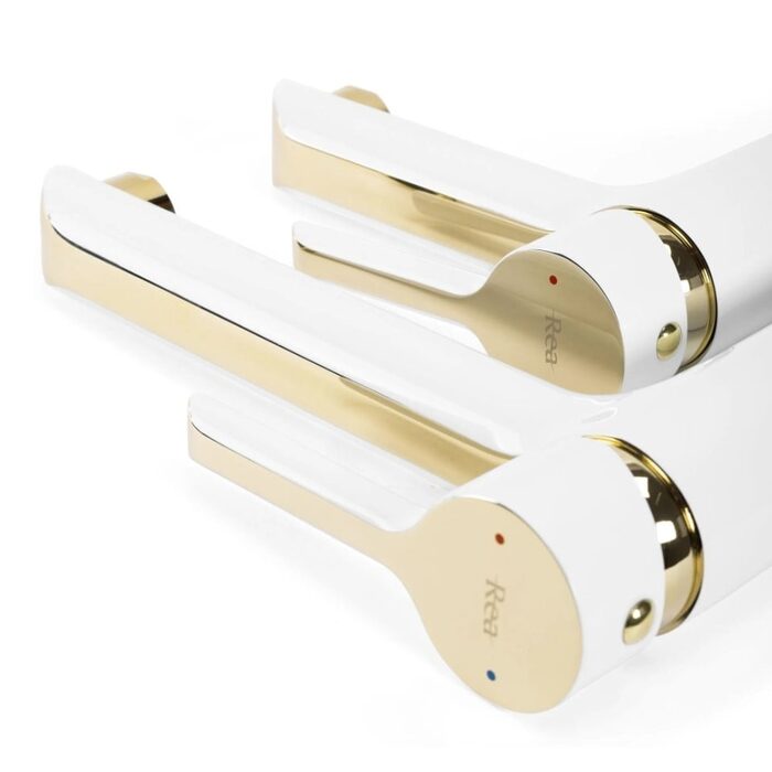 змішувач для умивальника Rea Melia високий, white-gold (REA-B2709)