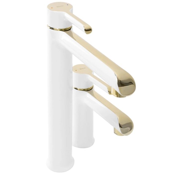змішувач для умивальника Rea Melia низький, white-gold (REA-B2708)