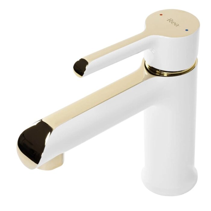 змішувач для умивальника Rea Melia низький, white-gold (REA-B2708)