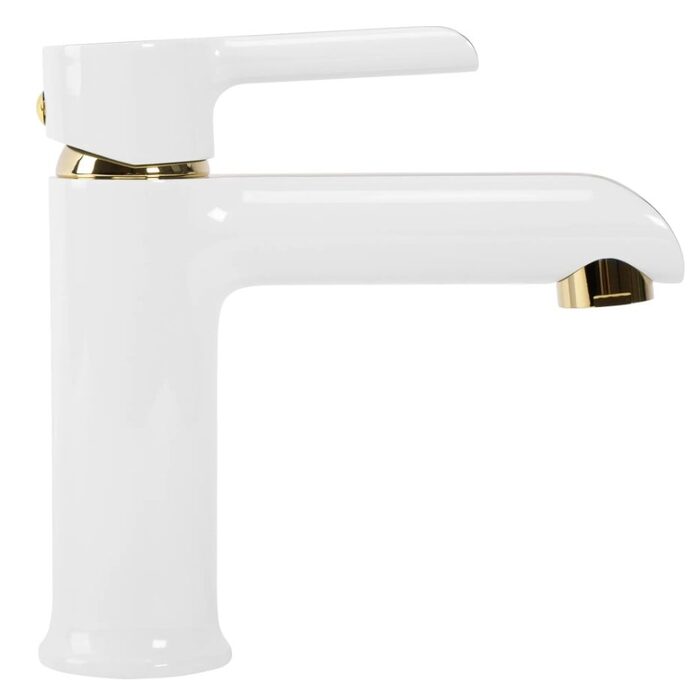 змішувач для умивальника Rea Melia низький, white-gold (REA-B2708)