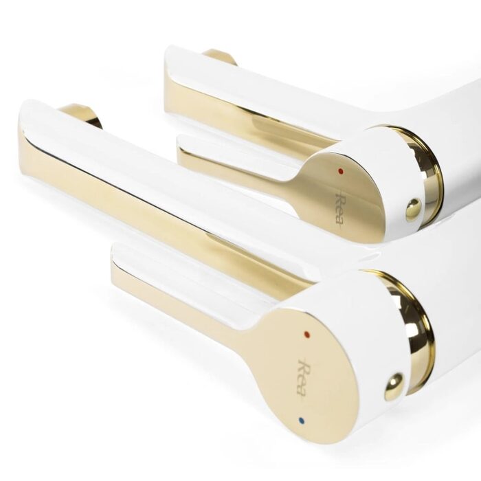 змішувач для умивальника Rea Melia низький, white-gold (REA-B2708)