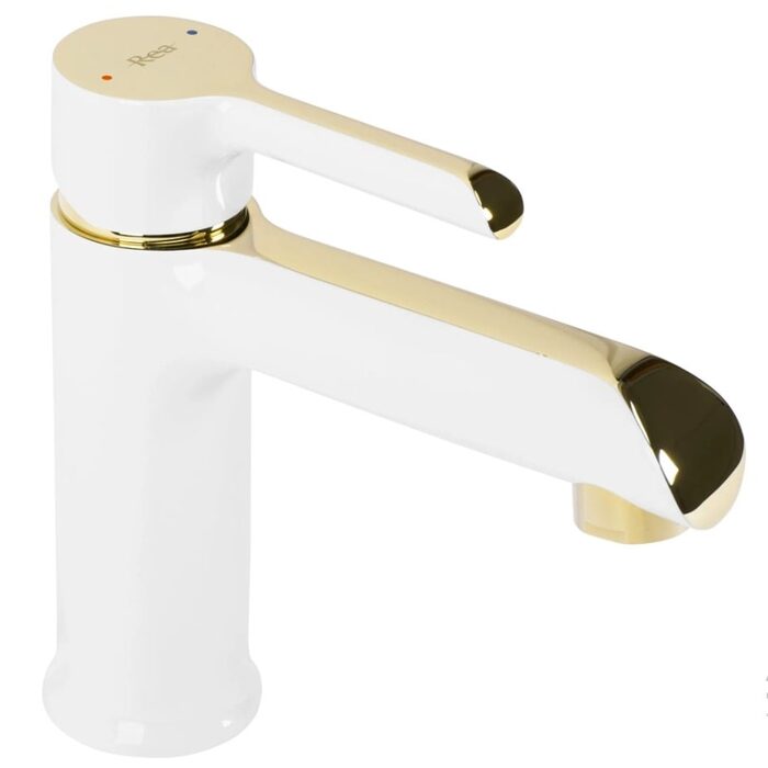 змішувач для умивальника Rea Melia низький, white-gold (REA-B2708)
