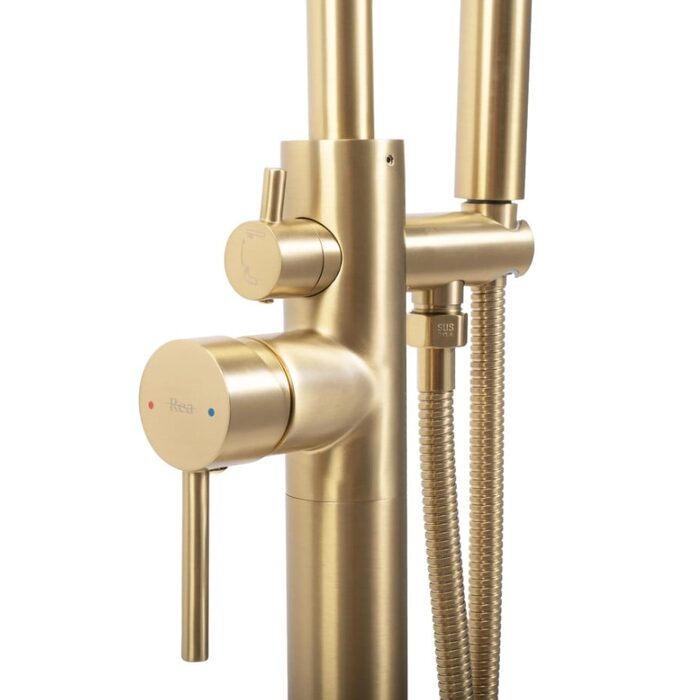змішувач для ванни Rea Mono окремостоящий, brushed gold (REA-B2716)