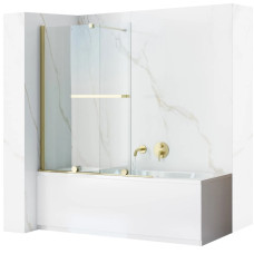 штора для ванни Rea Fabian 100x140 gold скло прозоре (REA-K6526)