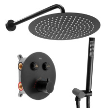 душова система з термостатом прихованого монтажу Rea Lungo black (REA-P8549)