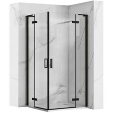 душова кабіна Rea Hugo 100x100x200 безпечне скло, прозоре, чорний (REA-K6602)