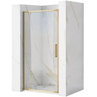 душові двері Rea Rapid Swing 100x195 безпечне скло, прозоре, brush gold (REA-K2503)
