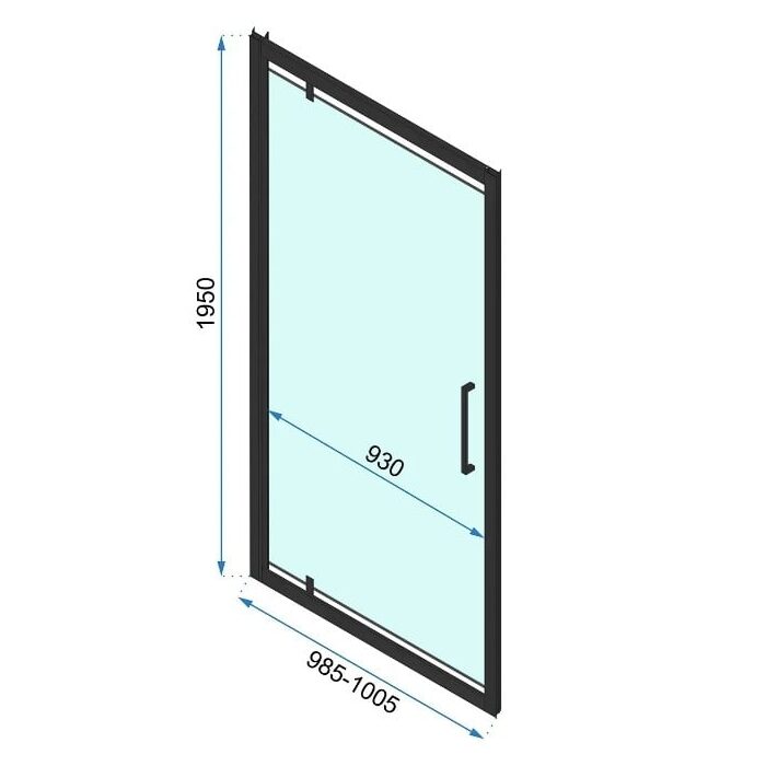 душові двері Rea Rapid Swing 100x195 безпечне скло, прозоре, brush gold (REA-K2503)