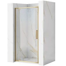 душові двері Rea Rapid Swing 90x195 безпечне скло, прозоре, brush gold (REA-K2502)