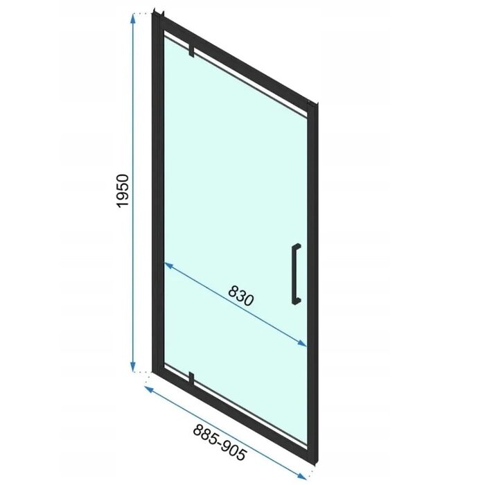 душові двері Rea Rapid Swing 90x195 безпечне скло, прозоре, brush gold (REA-K2502)