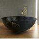 умивальник Rea Stella 35,5x35,5 black marble brush (REA-U9086)