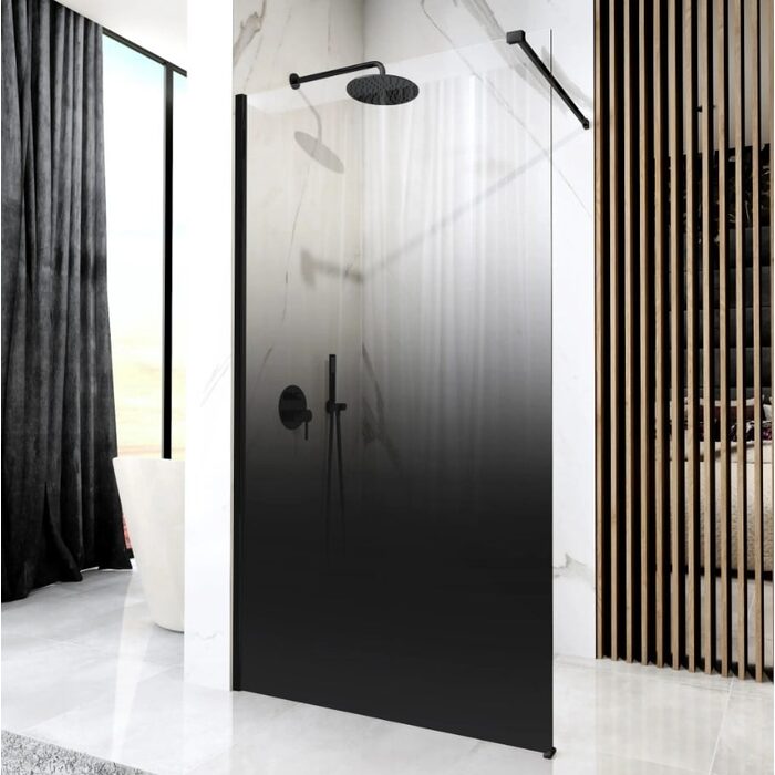душова стінка Rea Aero Ombre 90x195 безпечне скло, black (REA-K2459)