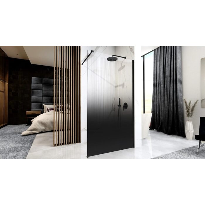душова стінка Rea Aero Ombre 120x195 безпечне скло, black (REA-K2462)