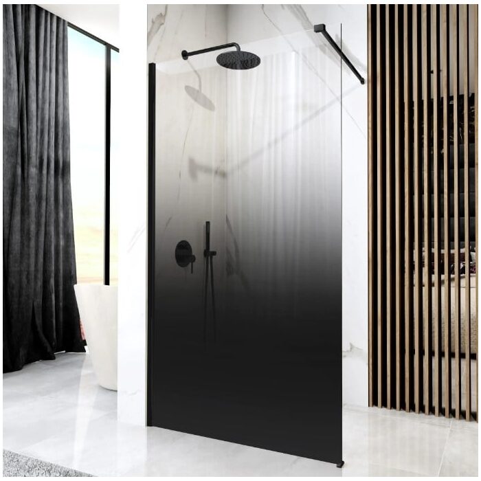 душова стінка Rea Aero Ombre 120x195 безпечне скло, black (REA-K2462)