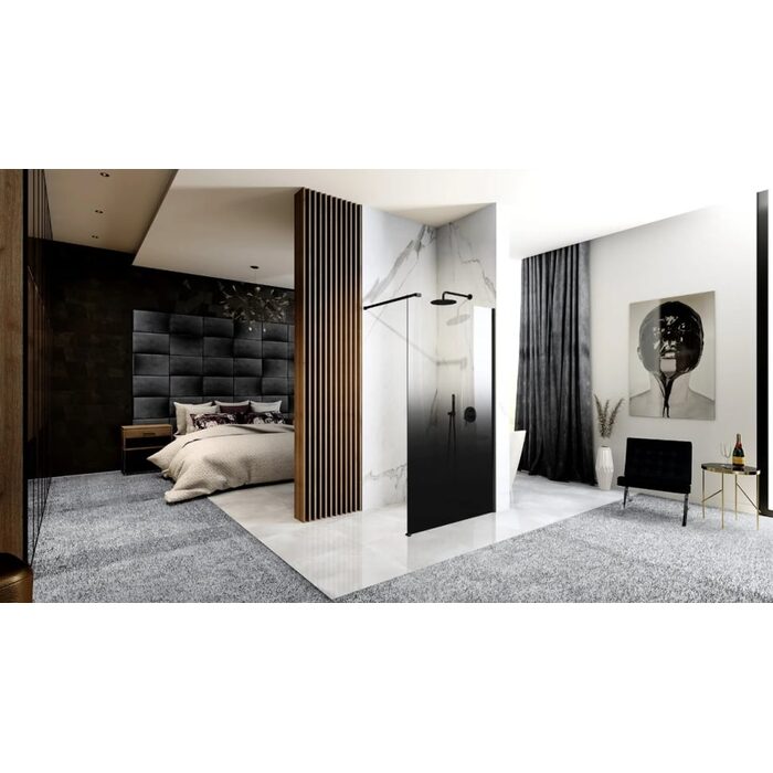 душова стінка Rea Aero Ombre 120x195 безпечне скло, black (REA-K2462)