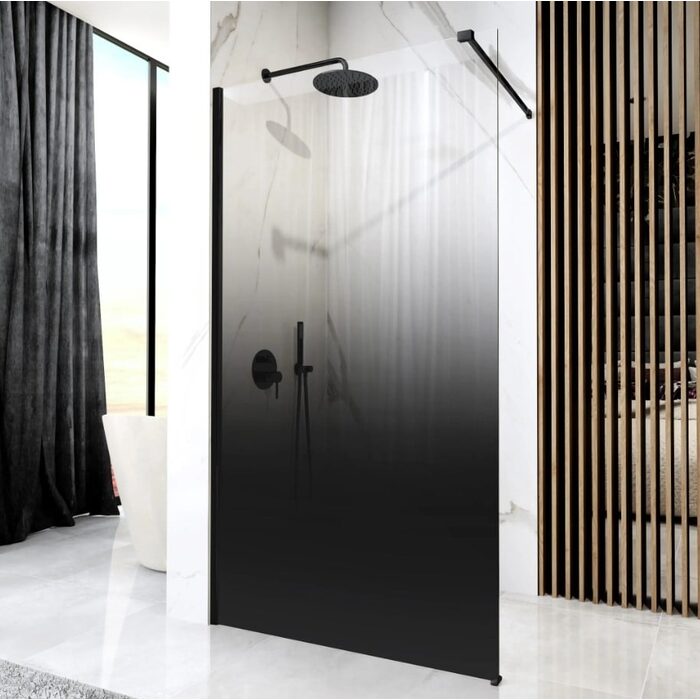 душова стінка Rea Aero Ombre 100x195 безпечне скло, black (REA-K2460)