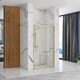 душові двері Rea Alex 90x190 скло прозоре, brushed gold (REA-K2506)