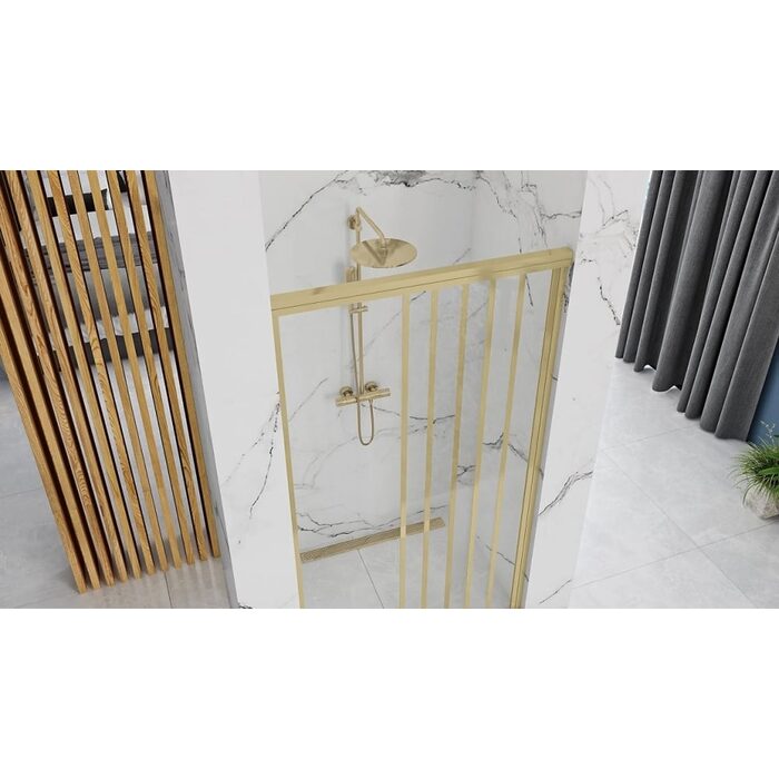 душові двері Rea Alex 90x190 скло прозоре, brushed gold (REA-K2506)