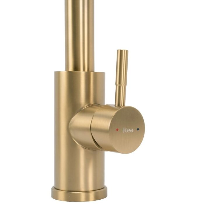 змішувач для кухні Rea Cross з висувним виливом, gold brushed (REA-B5311)