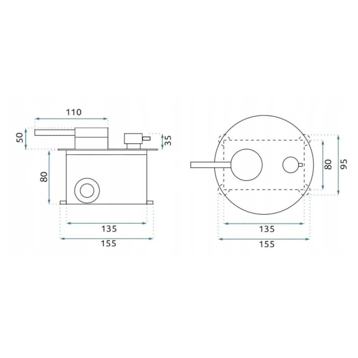 душова система Rea Foss Clif + box прихованого монтажу, black matt (REA-P5968)