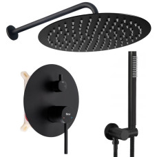 душова система Rea Foss Clif + box прихованого монтажу, black matt (REA-P5968)