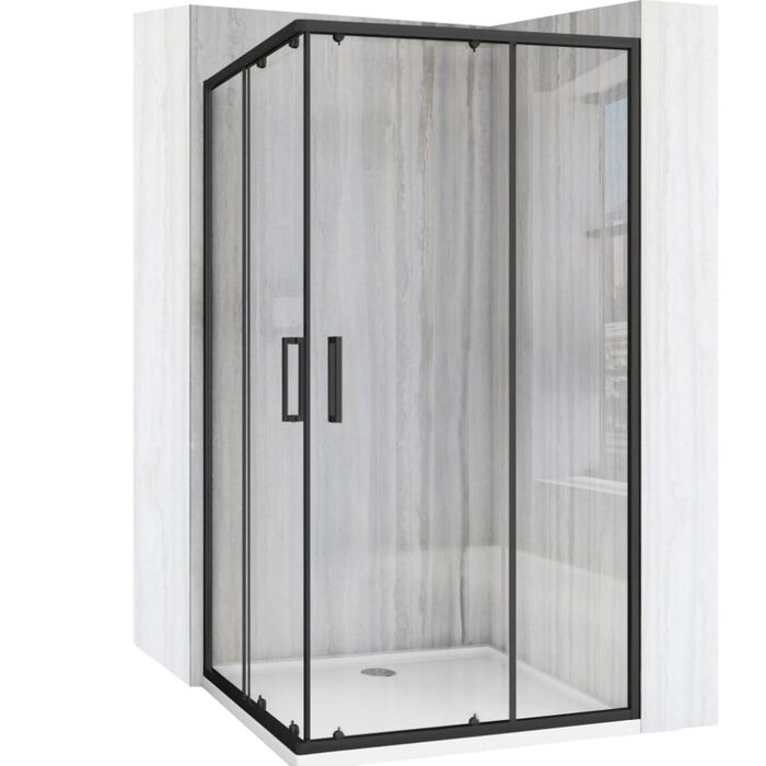 душова кабіна Rea City 80x100 black, скло прозоре (REA-K6449)