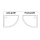 піддон Rea Look 80x100 напівкруглий, білий, праворуч (REA-K7909)