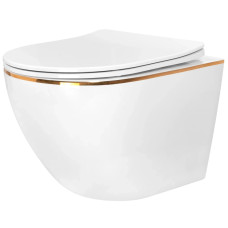 унітаз Rea Carlo Mini 49x37 підвісний безободковий смив торнадо, сидіння, gold/white (REA-C4800)
