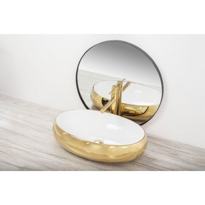 умивальник Rea Melania 40,5x60 gold/white (REA-U1050)