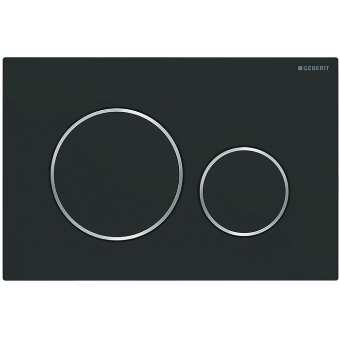 115.882.14.1 Sigma20 round Клавіша змиву, подвійний змив, легкоочисна поверхня, чорний мат/хром глянець (1 сорт)