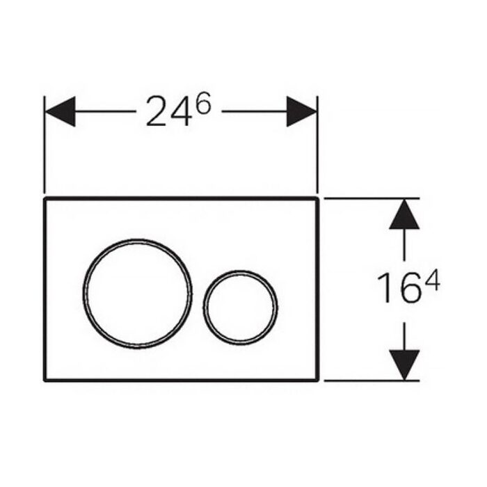 115.882.14.1 Sigma20 round Клавіша змиву, подвійний змив, легкоочисна поверхня, чорний мат/хром глянець (1 сорт)