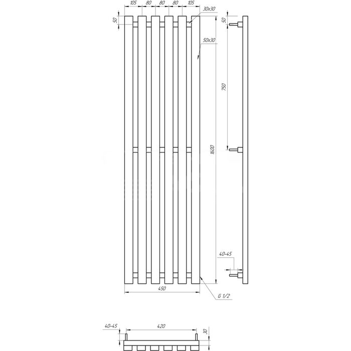 Радіатор Marbel - 1800x53x10